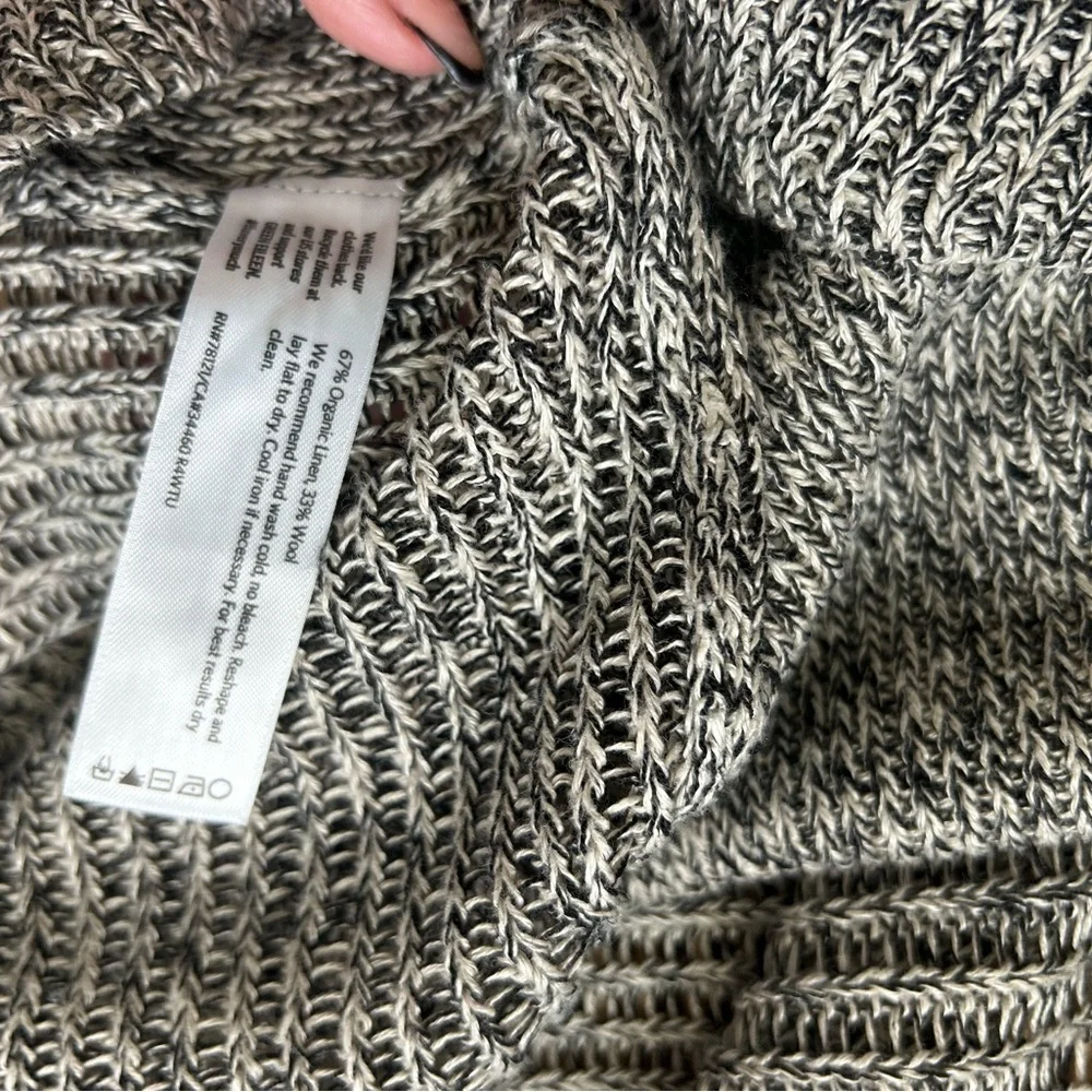 NEW Eileen Fisher Linen Wool Blend Open-Front Marled Knit Cardigan Sweater Sz PP - Picture 6 of 6